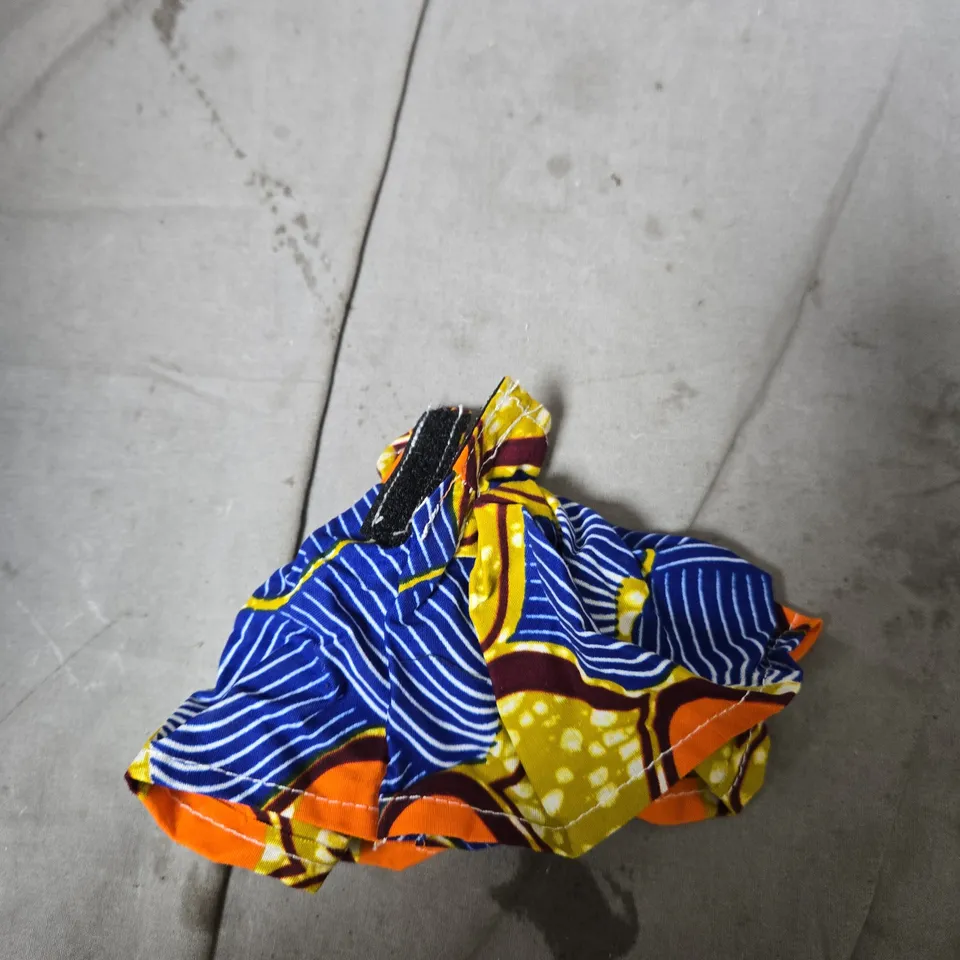 BOX OF APPROXIMATELY 25 MULTI COLOURED DOLLS DRESSES 