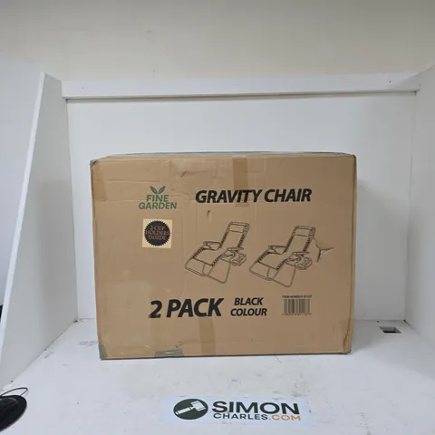 FINE GARDEN GRAVITY CHAIR 2-PACK - BLACK