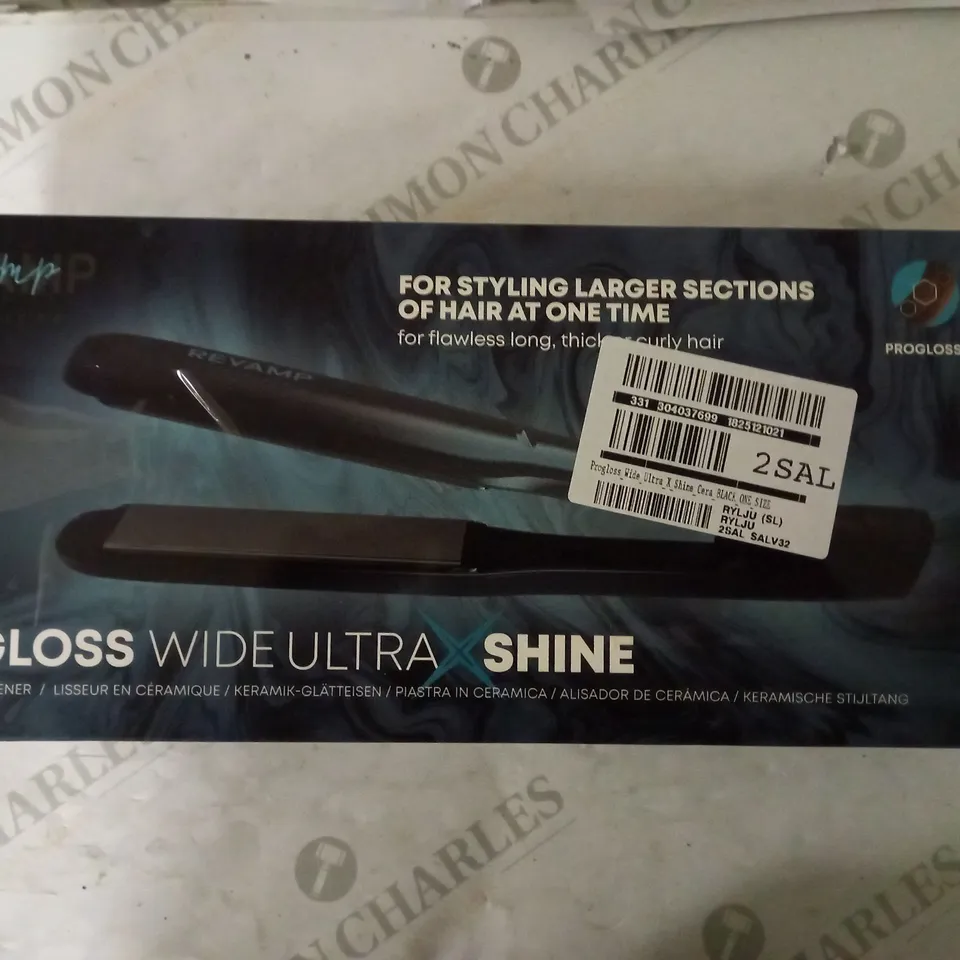 REVAMP PROGLOSS WIDE ULTRA X SHINE CERAMIC HAIR STRAIGHTENER ST-2000 RRP £99.99