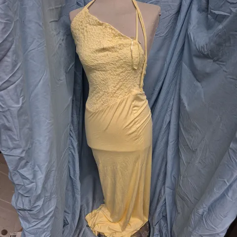 FIESTA HALTER MAXI DRESS – SUNNY YELLOW, UK SIZE NOT SHOWN (AU 8 / US 4) 