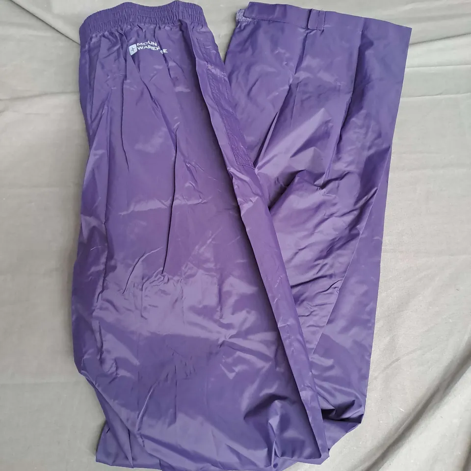 MOUNTAIN WAREHOUSE PAKKA WOMENS LIGHTWEIGHT WATERPROOF OVER TROUSER IN PURPLE SIZE 10