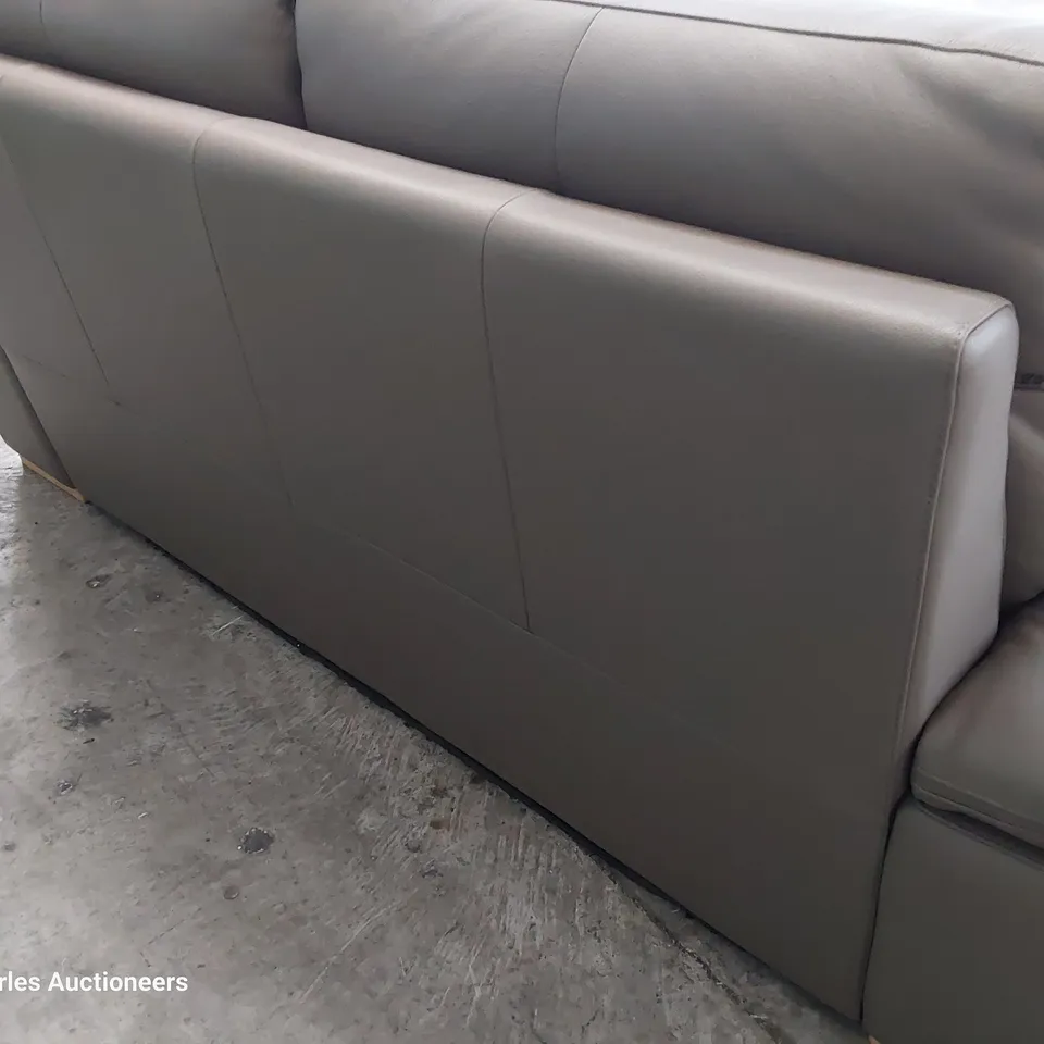 QUALITY ITALIAN DESIGNER MERRY DUE THREE SEATER SOFA GREY LEATHER