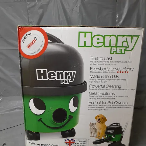 BOXED NUMATIC INTERNATIONAL HENRY PET VACUUM - COLLECTION ONLY