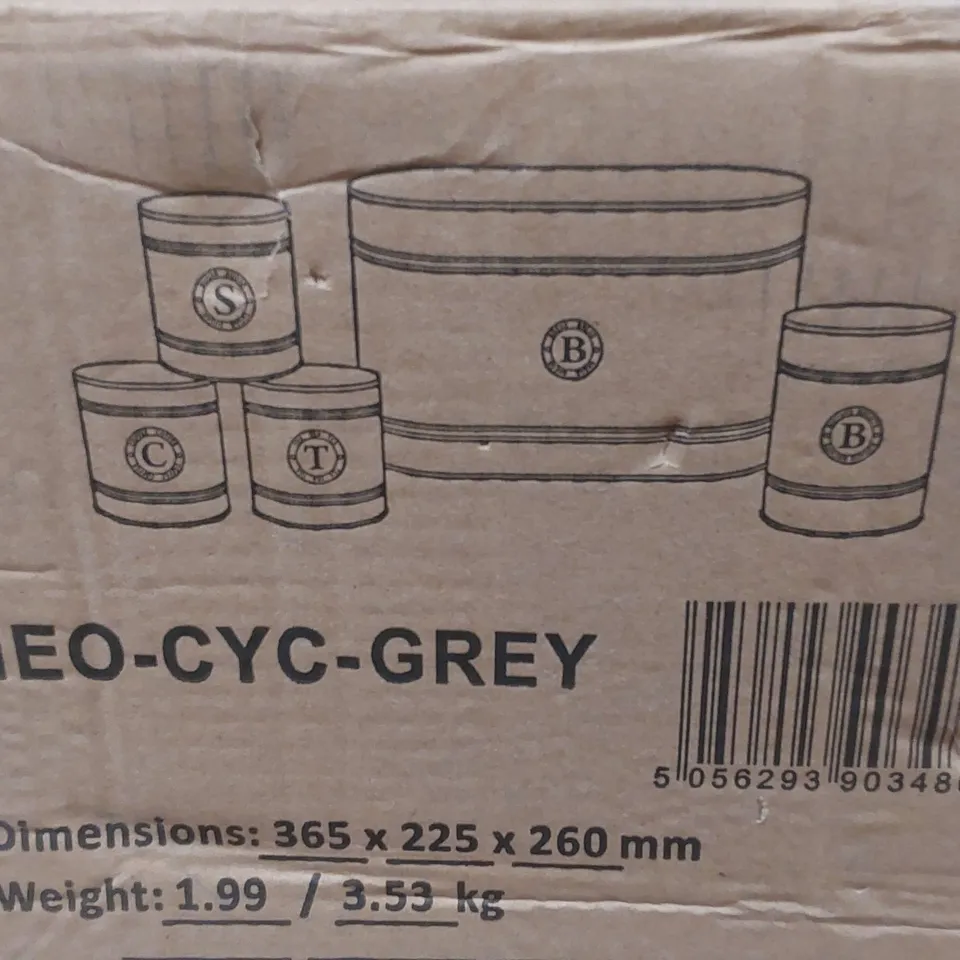 BOXED NEO GREY SCANDI 5 PIECE KITCHEN CANISTER SET (1 BOX)