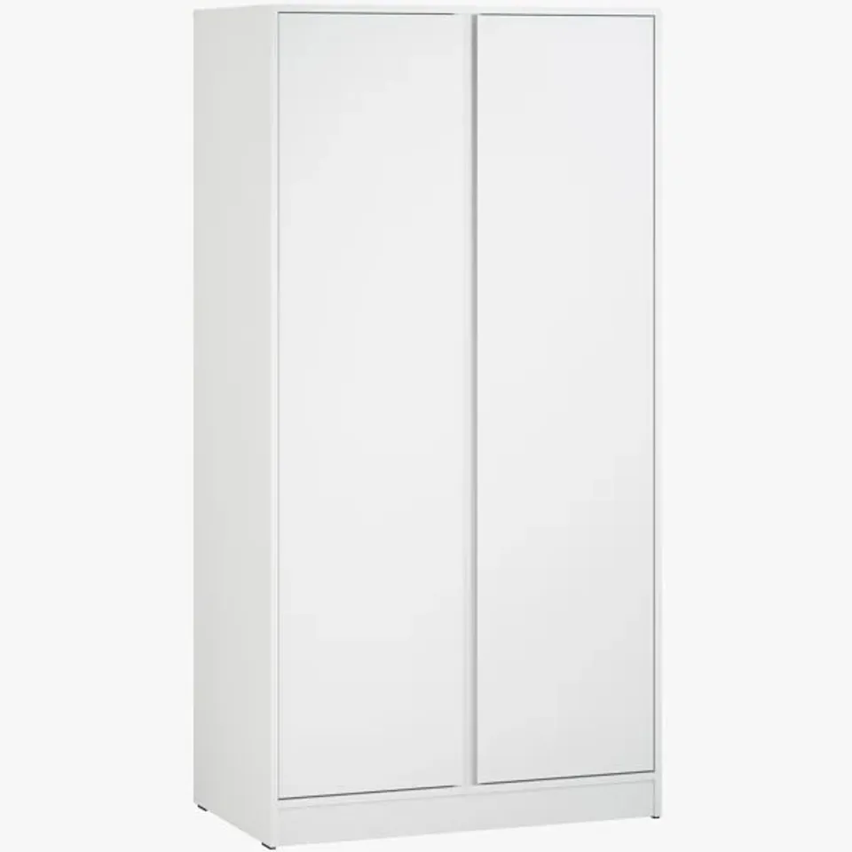 BOXED LA FURNITURE 2 DOOR WARDROBE - GREY (3 BOXES)