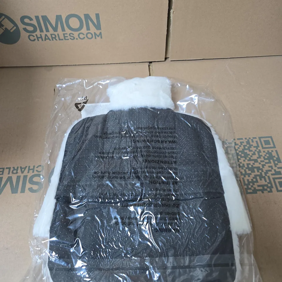 BOX OF APPROXIMATELY 12 WHITE FAUX FUR FOOT WARMER HOT WATER BOTTLES