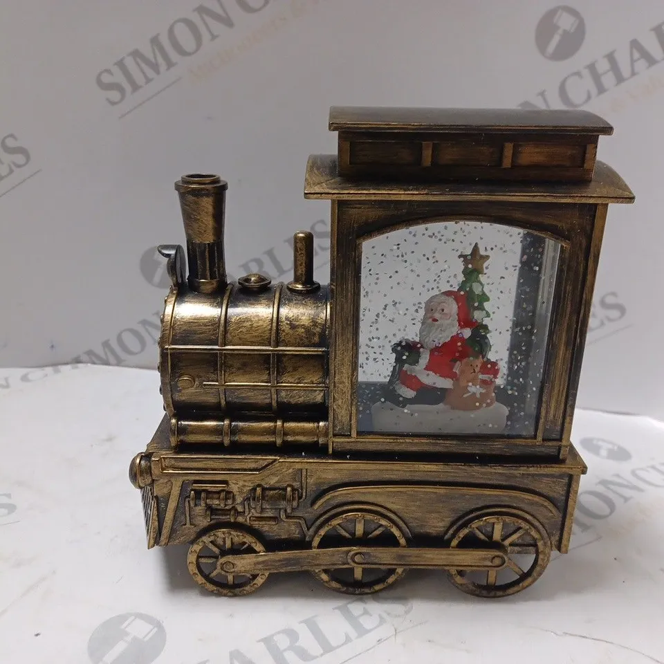 BOXED GLENEAGLES CHRISTMAS MAGIC CHRISTMAS SCENE DECORATIVE PIECE (SANTA TRAIN) - DIRTY COPPER COLOUR