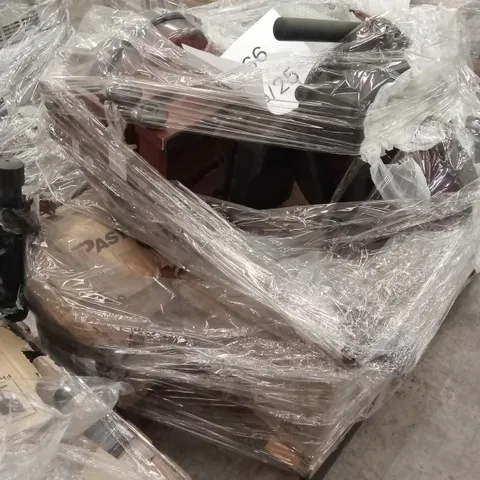 PALLET OF ASSORTED EXERCISE MACHINE PARTS AND PIECES; INCLUDING ROWING MACHINE, EXERCISE BIKE ETC