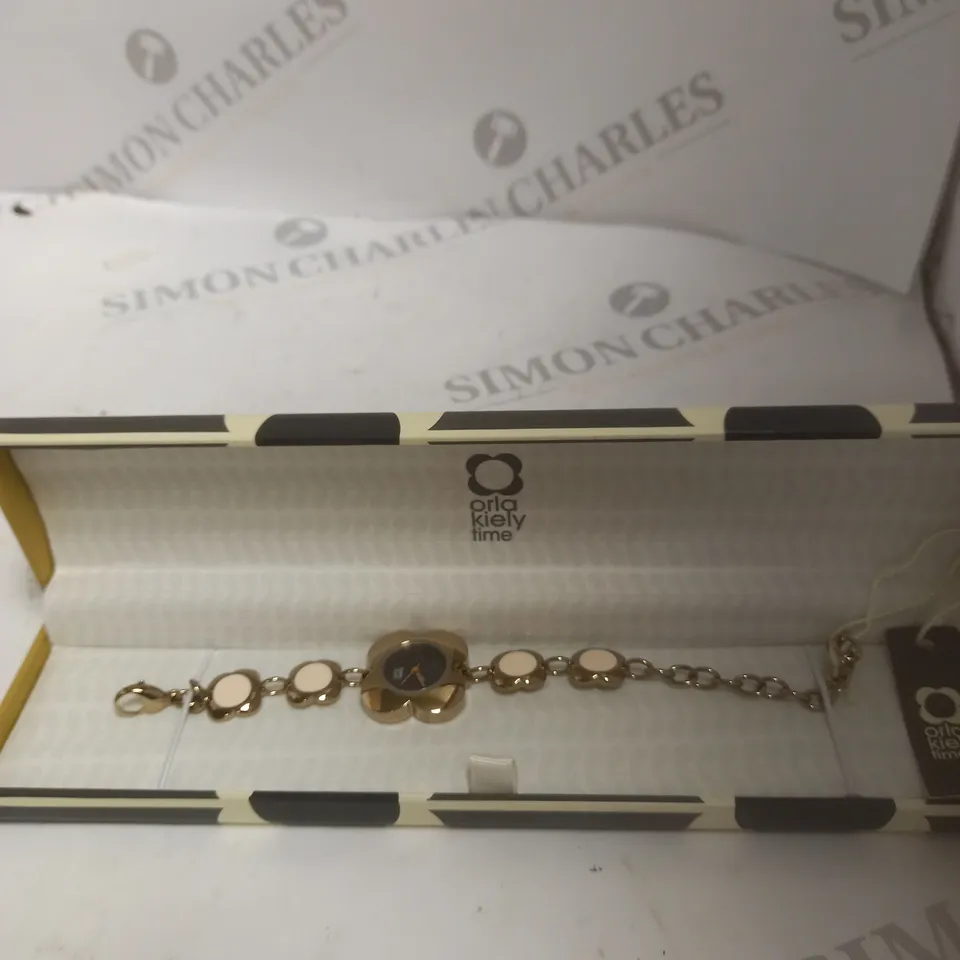 ORLA KIELY TIME GOLD COLOURED WATCH
