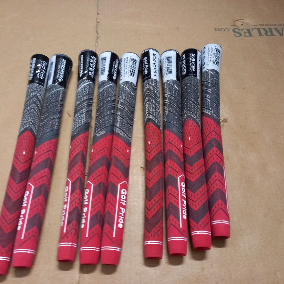 LOT OF 9 GOLF PRIDE MCC PLUS 4 RED GOLF CLUB GRIPS