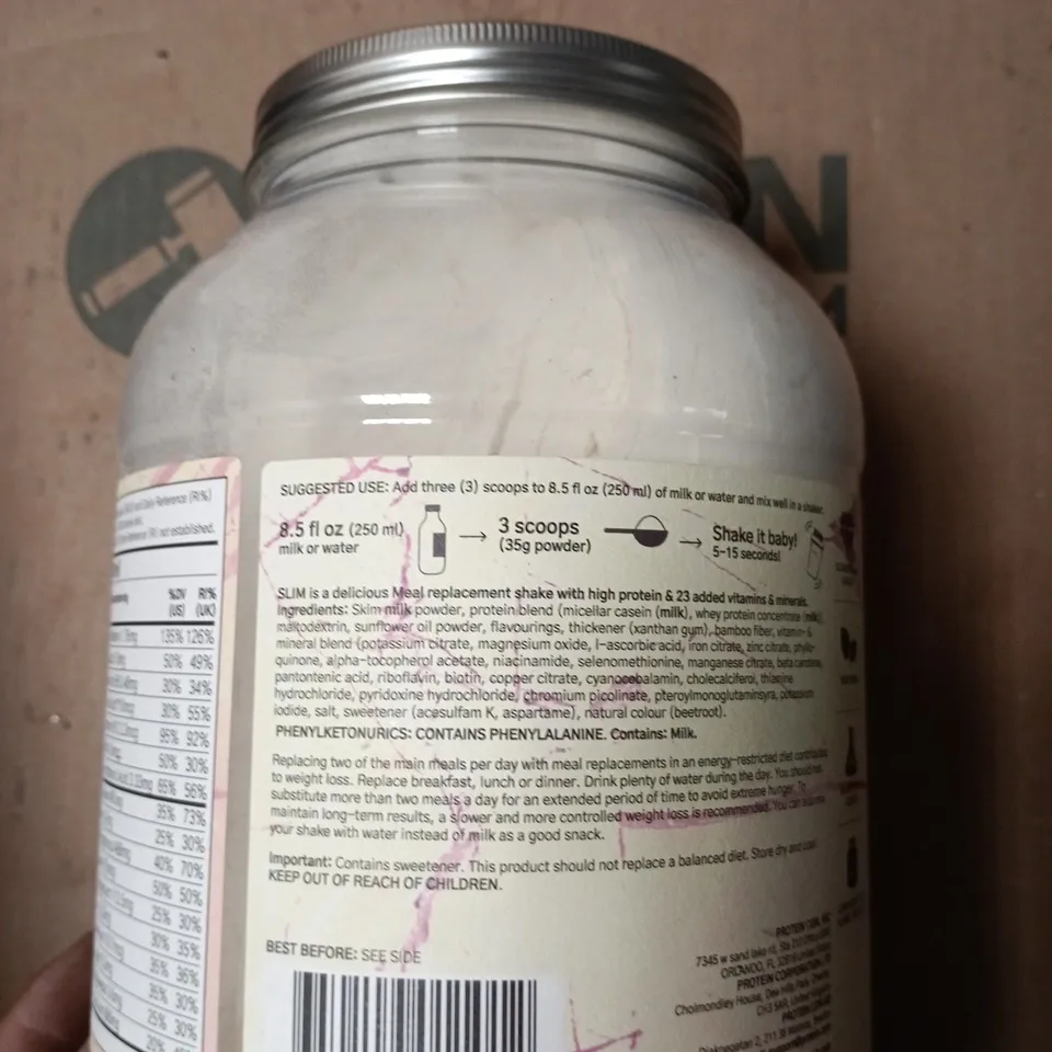 PROTEIN SLIM MEAL REPLACEMENT POWDER – RASPBERRY & WHITE CHOCOLATE, 2.6 LB (1200 G)