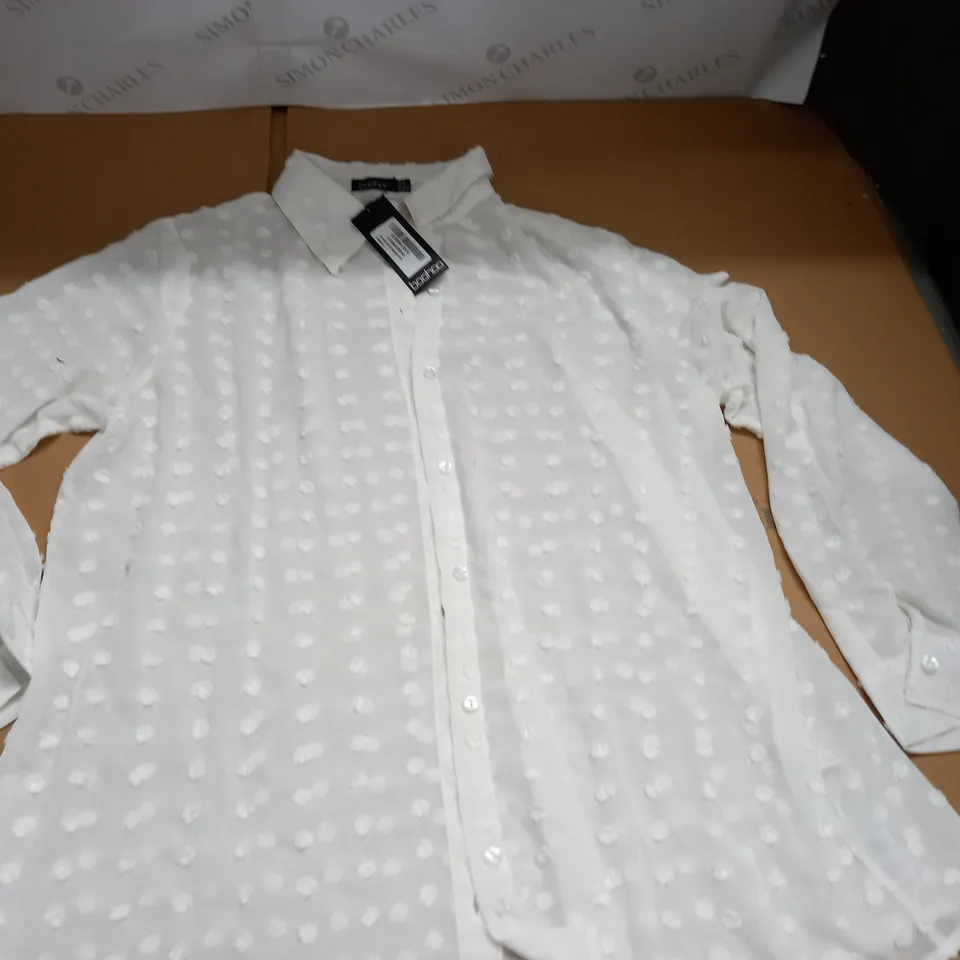 BOOHOO TEXTURED SPOT OVERSIZED SHIRT - 16