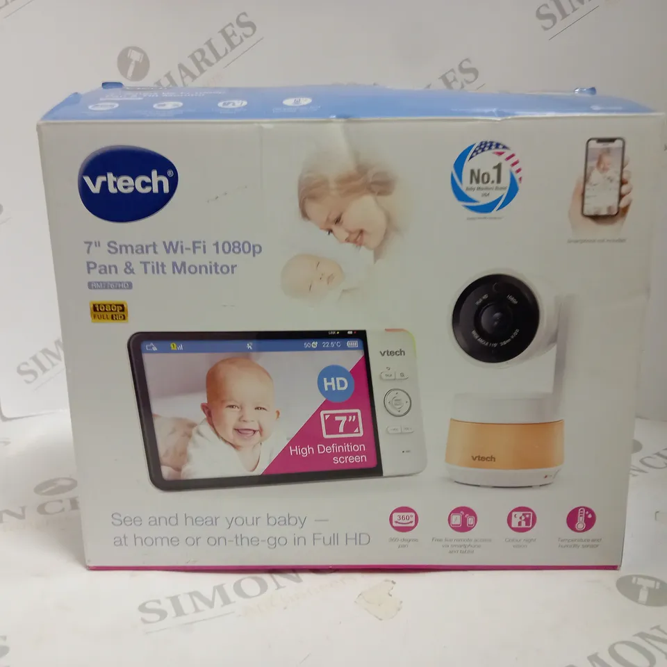 BOXED VTECH 7" SMART WIFI 1080P BABY MONITOR RM7767HD