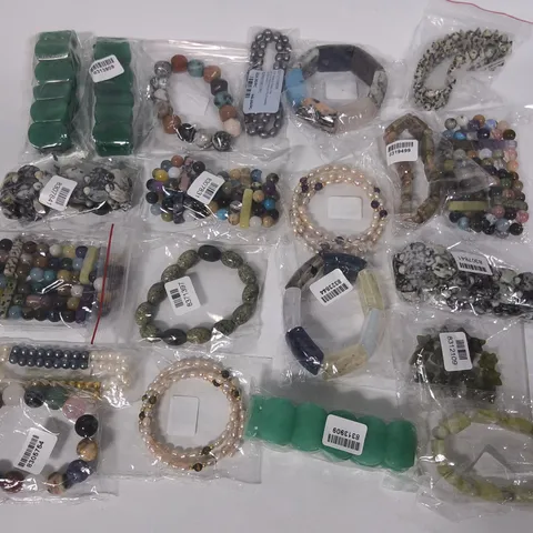 LOT OF 20 BRAND NEW FASHION BRACELETS IN VARIOUS STYLES AND SIZES