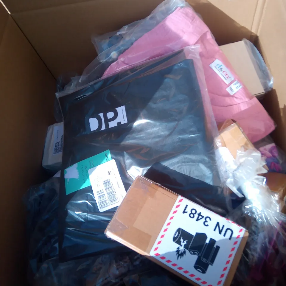LARGE QUANTITY OF ASSORTED HOUSEHOLD GOODS AND CLOTHING