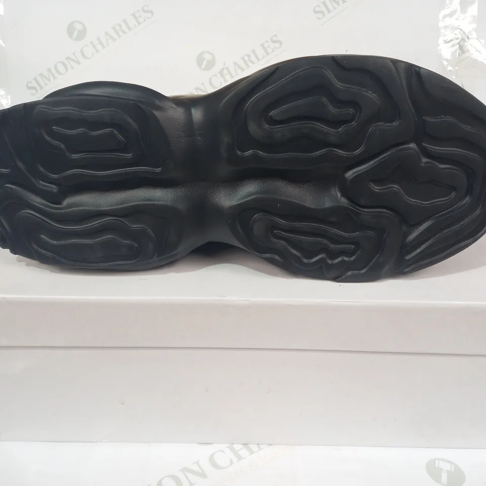 BOXED PAIR OF KOI VEGAN SHOES IN GREEN/GREY/BROWN/PURPLE SIZE UNSPECIFIED