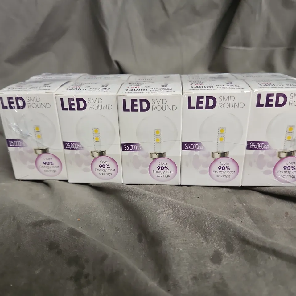BOXED ADVANCE LED SMD ROUND 1.6W B22 3000K LIGHT BULBS 100PCS