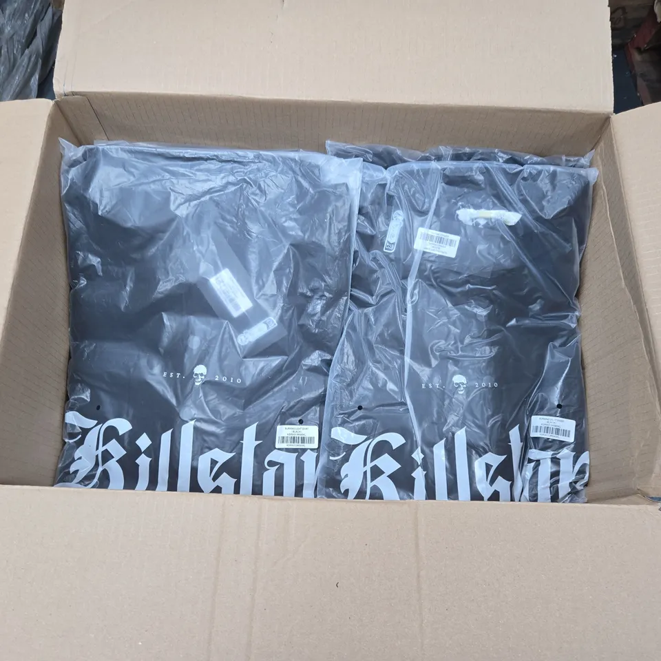 LOT OF APPROXIMATELY 20 BRAND NEW BAGGED KILLSTAR BURNING LIGHT SHIRTS IN BLACK - VARIOUS SIZES