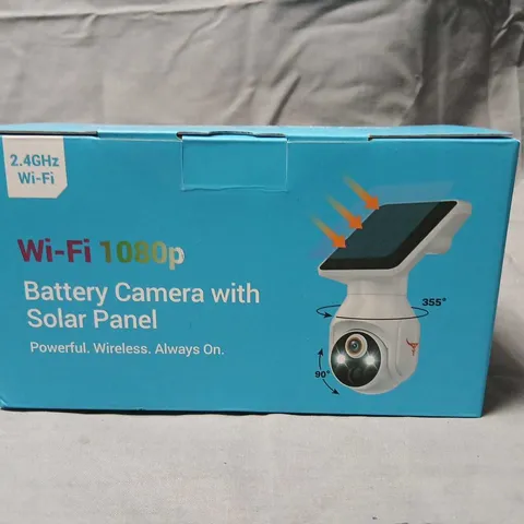 WI‑FI 1080P BATTERY CAMERA WITH SOLAR PANEL – BOXED