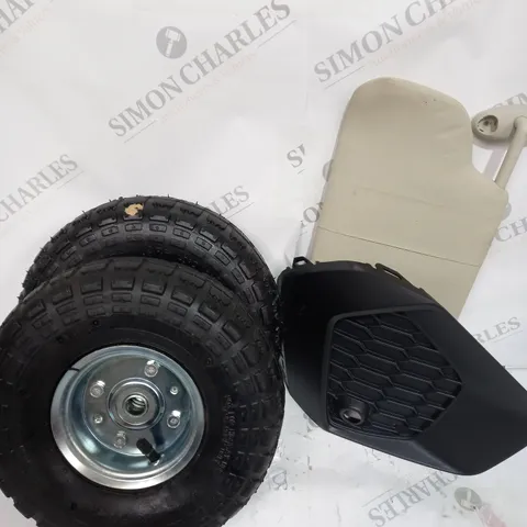 LOT OF ASSORTED ITEMS TO INCLUDE - WHEELS - WIND SCREEN WIPERS - COLLECTION ONLY 