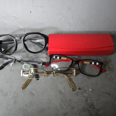 APPROXIMATELY 13 ASSORTED VISION CARE ITEMS TO INCLUDE - EYEWEAR GLASSES , CARRY CASES