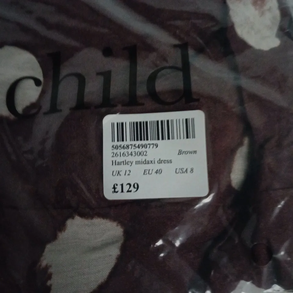 NOBODYS CHILD HARTLEY MIDAXI DRESS – BROWN (UK 12)