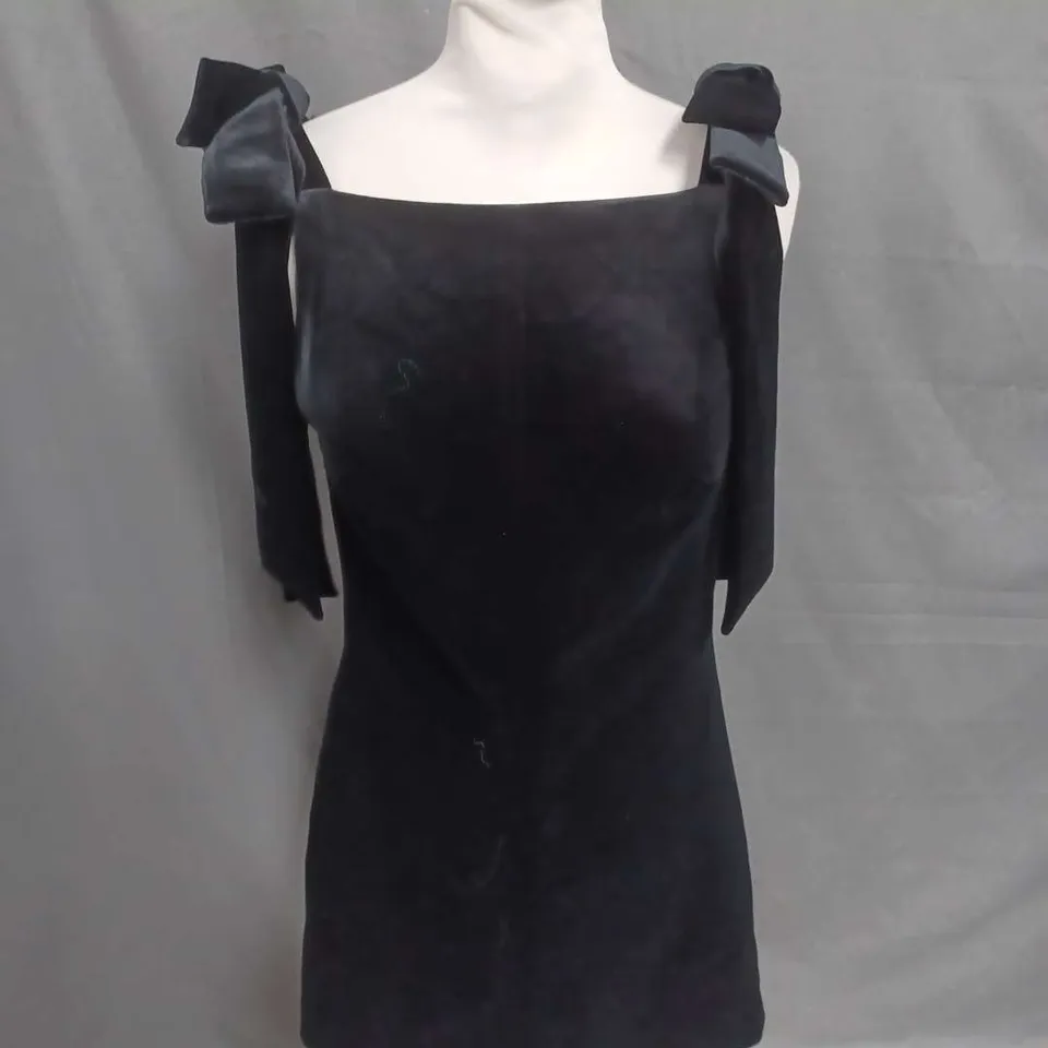 ZARA BOW STRAP MINI DRESS IN BLACK SIZE XS