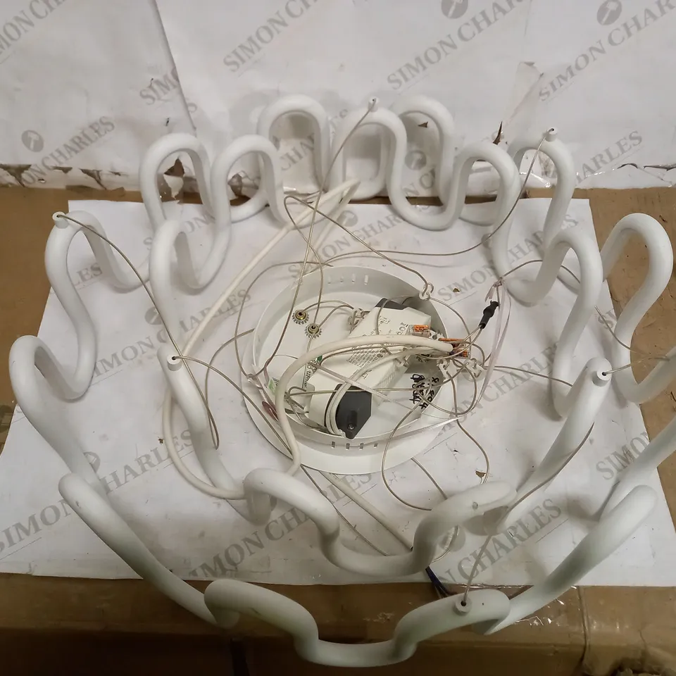 LUMINOSA CERN LED CEILING PENDANT TEXTURED WHITE & WHITE SILICONE