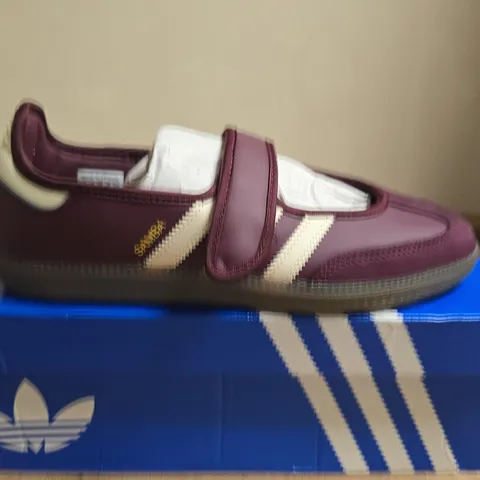 BOXED PAIR OF ADIDAS SAMBA JANE W WOMEN'S SHOES β MAROON, UK 6.5