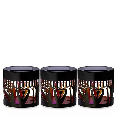 GARDEN STORIES SET OF 3 COLOUR CHANGE PROJECTION WALL LIGHTS