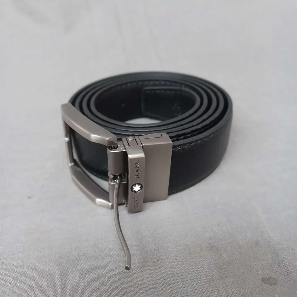 MONT BLANC BLACK LEATHER BELT