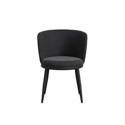BOXED NOVA VELVET SET OF 2 DINING CHAIRS - BLACK (2 BOXES)
