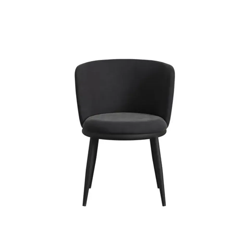 BOXED NOVA VELVET SET OF 2 DINING CHAIRS - BLACK (2 BOXES)