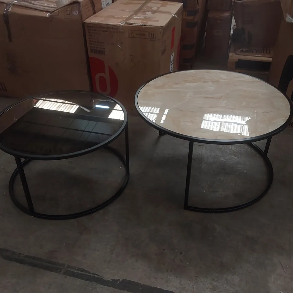 DANETTI FAUX MARBLE NESTING COFFEE TABLE