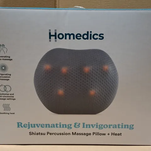 BOXED HOMEDICS REJUVINATING & INVIGORATING SHIATSU PERCUSSION MASSAGE PILLOW+HEAT SP-TAP100QVD-EU