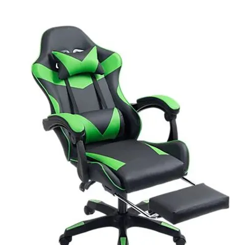BOXED ARES PC & RACING GAMING CHAIR -GREEN & BLACK-