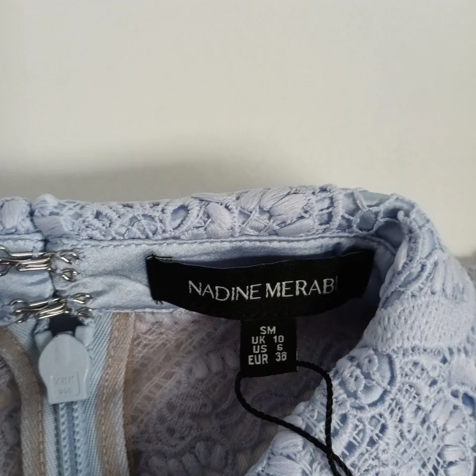 NADINE MERABI LACE DRESS – WOMEN’S, UK 10, PALE BLUE
