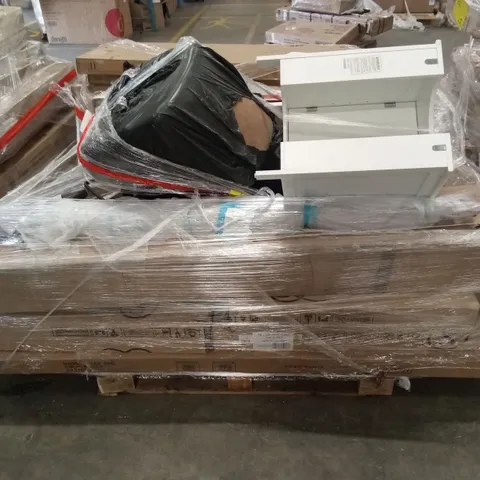 PALLET OF ASSORTED DESIGNER DAMAGED OR INCOMPLETE FURNITURE AND FURNITURE PARTS AND PIECES