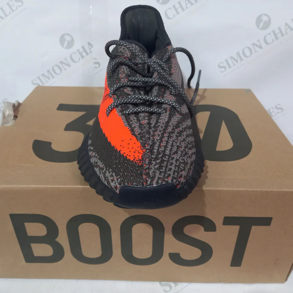 BOXED PAIR OF ADIDAS YEEZY BOOST 350 V2 SHOES IN BROWN/ORANGE UK SIZE 9.5