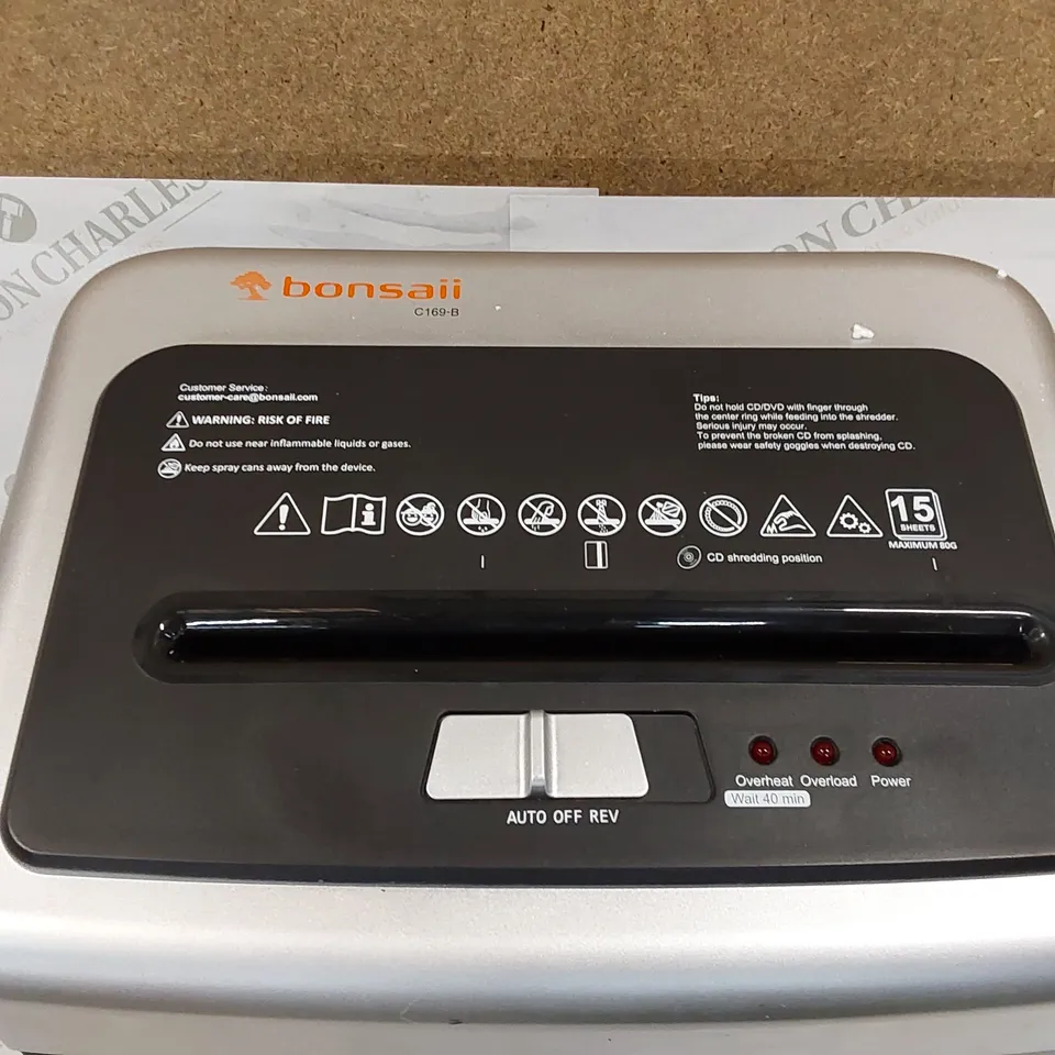 BOXED BONSAI 15 SHEET C169-B PAPER SHREDDER (1 BOX)