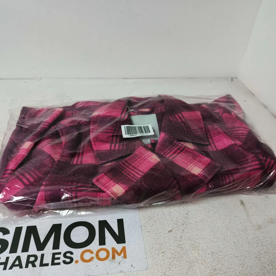 NVLT PINK PLAID COAT – UK LARGE (L/G) – WOMEN'S CLOTHING