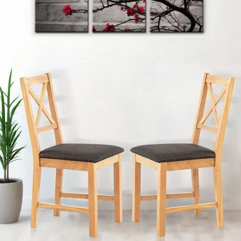 BOXED WAVERLY CROSS BACK DINING CHAIRS - CHARCOAL GREY (1 BOX)