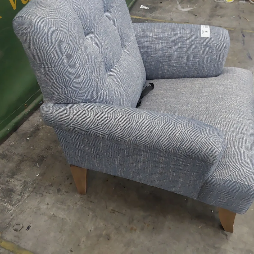 QUALITY BRITISH MADE LOUNGE Co EASY CHAIR BLUE DENIM FABRIC 