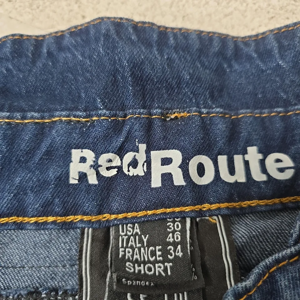 RED ROUTE LONDON MOTORCYCLE JEANS – MEN'S DENIM TROUSERS, UK 30 (USA 30), SHORT