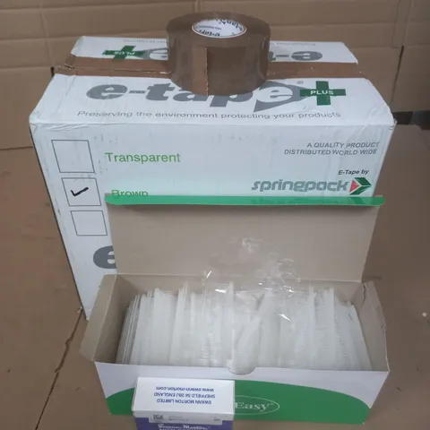 APPROXIMATELY 10 ASSORTED BOXED OF ITEMS TO INCLUDE TAPE, SURGICAL BLADES, TAGS, ETC - COLLECTION ONLY