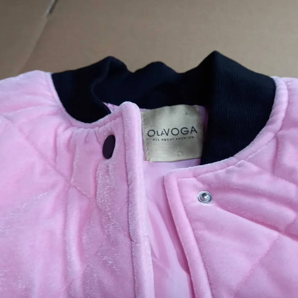 OLAVOGA PINK QUILTED BOMBER JACKET - MEDIUM
