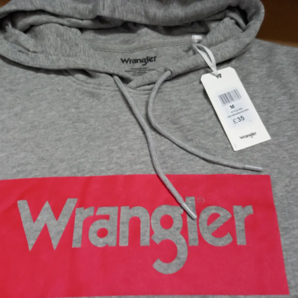 WRANGLER GREY RED LOGO HOODIE - M