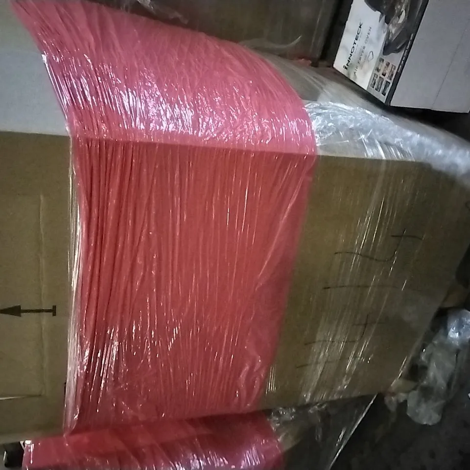 PALLET OF ASSORTED ITEMS INCLUDING JUMBO 4 IN A ROW, PUE COOL FAN, INNOTECK AIR FRYER OVEN, SLANT-LEG POP UP CANOPY, EXOFCER OFFICE CHAIR, INFLATABLE PADDLE BOARD