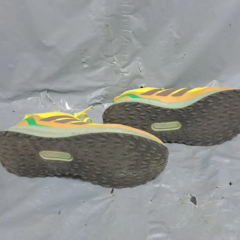 UNBOXED PAIR OF ADIDAS TRAIL RUNNERS RUNFALCON 5 MUSTARD UK 11