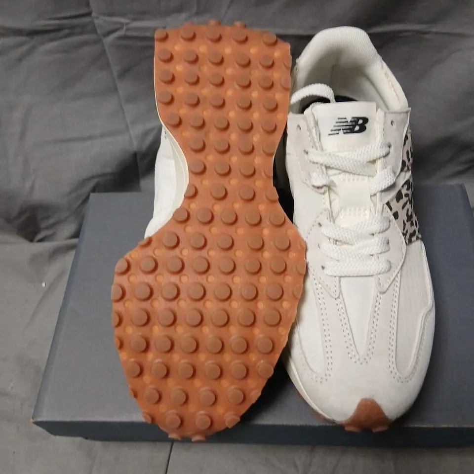 NEW BALANCE MS327ANA WOMEN'S LIFESTYLE SNEAKERS – WHITE WITH LEOPARD PANEL